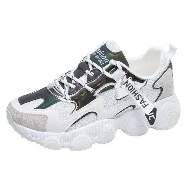 2020 Summer Women Reflective Chunky Sneakers