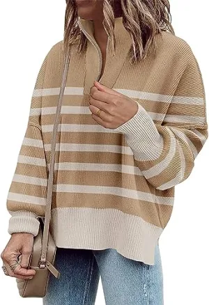 2024 Fall Winter Oversized Knit Sweaters for Women Turtleneck Batwing Sleeve Loose Knitted Pullover Sweater Jumper Tops