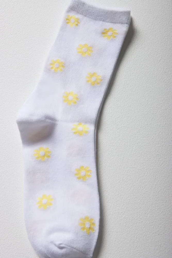 3 Pack Daisy Anklet Socks White