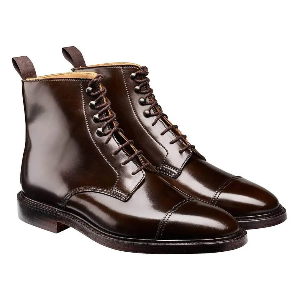 7 CM/2.76 Inches CMR CHAMARIPA Men's Dark Brown Shell Cordovan Height Increasing Derby Boots