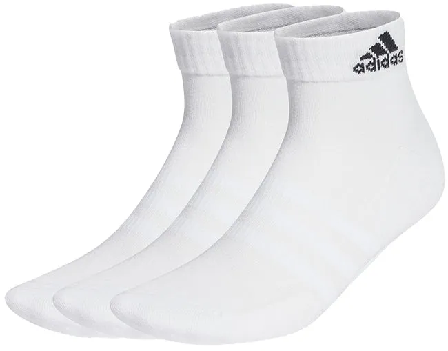 Adidas Accessories 3 Pack Cushioned Ankle Socks White Black