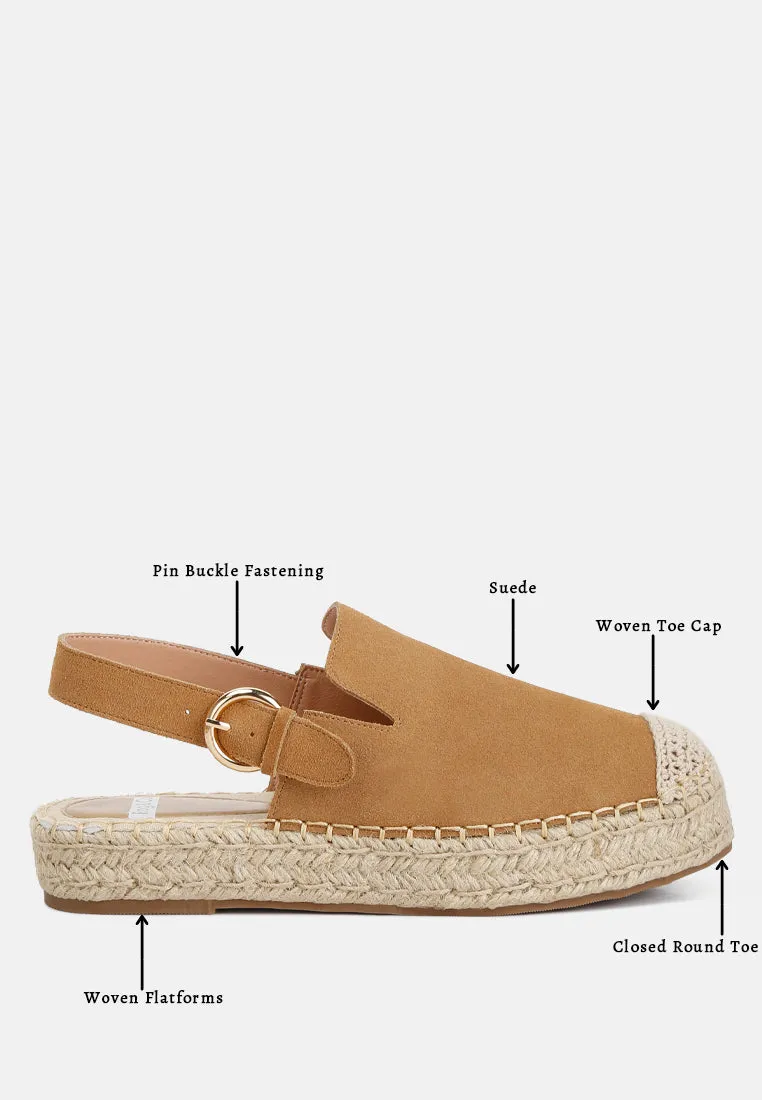 Affie Suede Slingback Strap Espadrilles