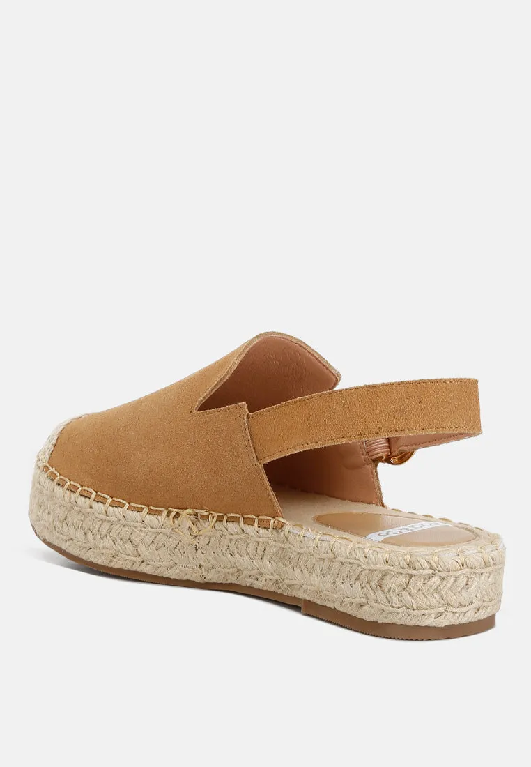 Affie Suede Slingback Strap Espadrilles