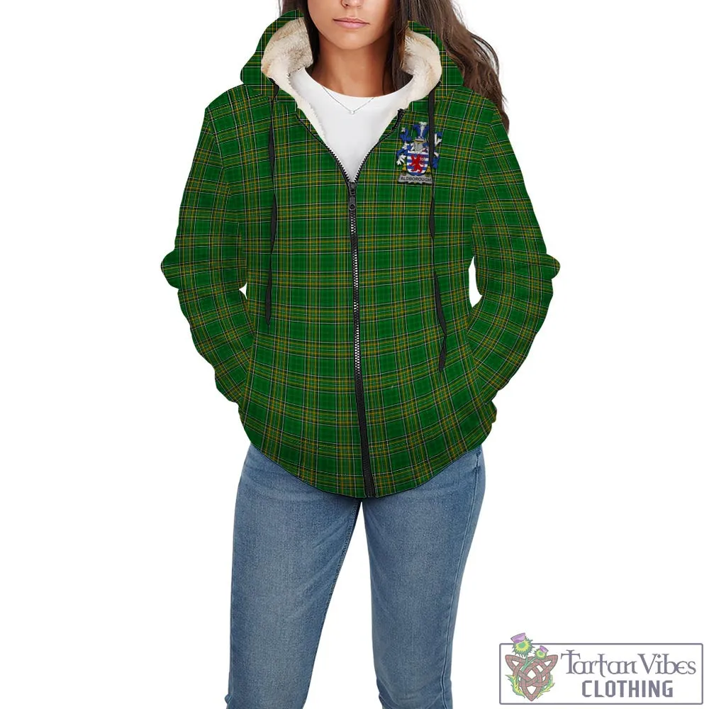 Aldborough Irish Clan Tartan Sherpa Hoodie with Coat of Arms