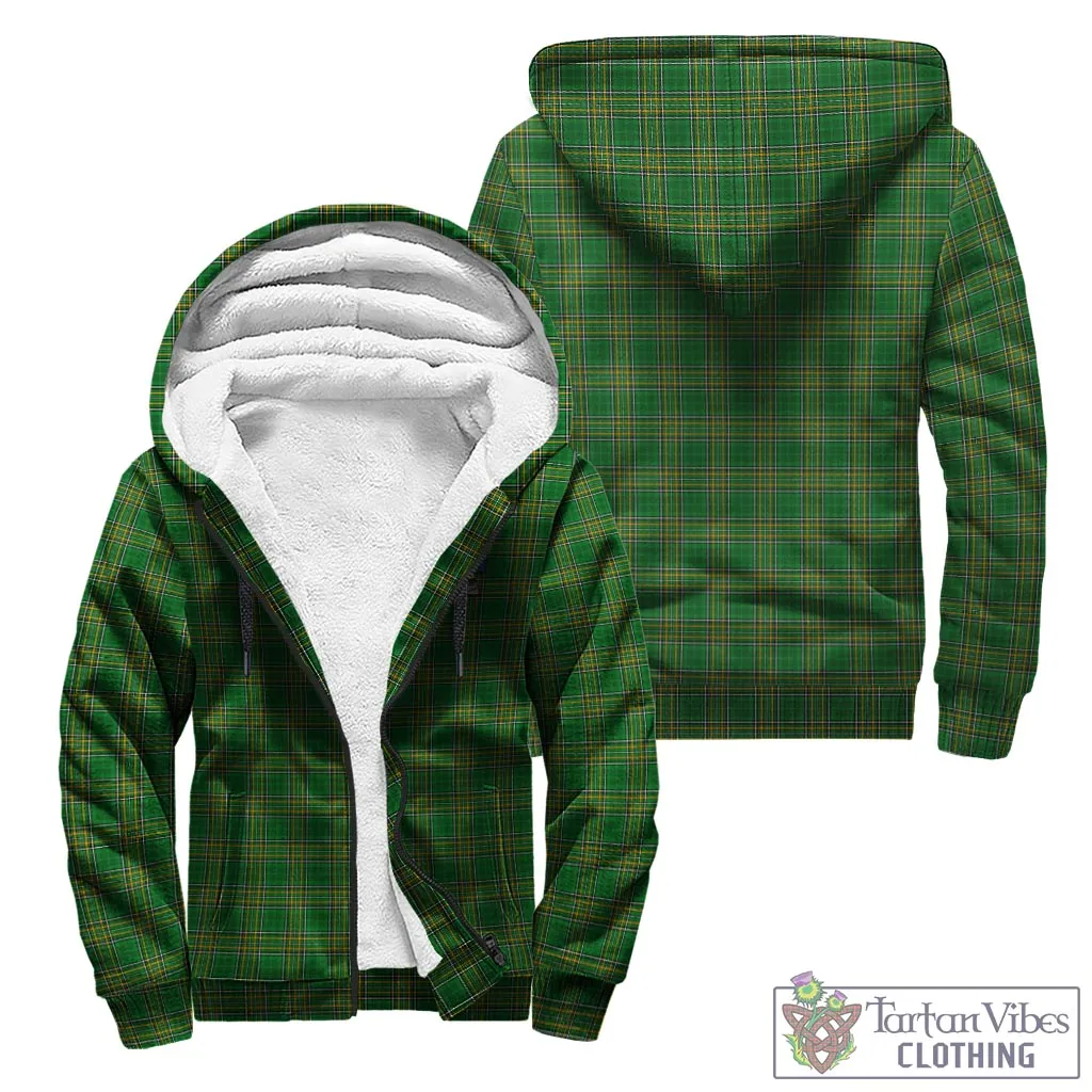 Aldborough Irish Clan Tartan Sherpa Hoodie with Coat of Arms