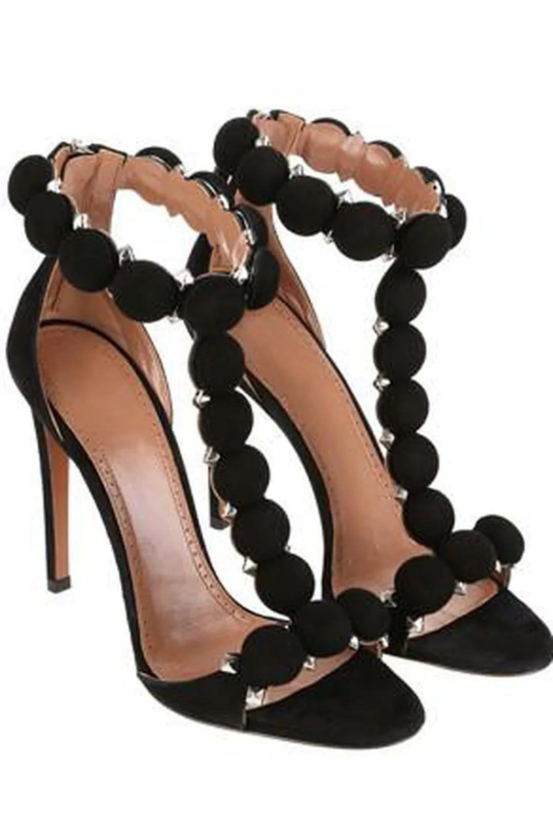 ALILA - T-STRAP POM POM HEELS