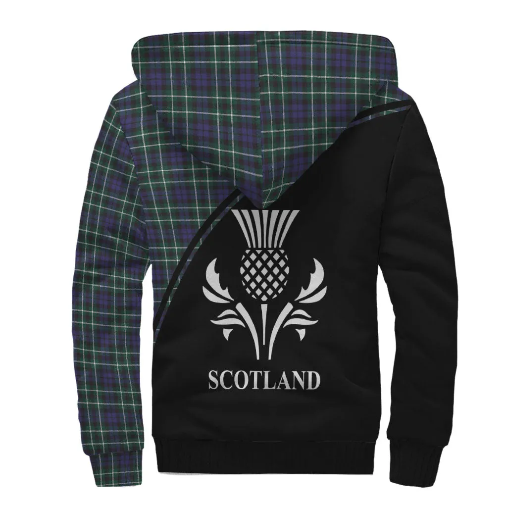 Allardice Tartan Sherpa Hoodie with Family Crest Curve Style