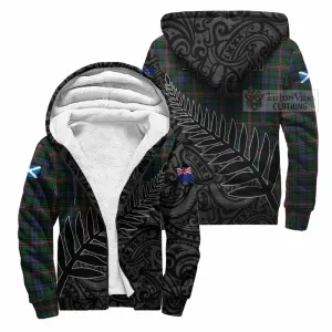 Allison Crest Tartan Sherpa Hoodie with New Zealand Silver Fern Half Style