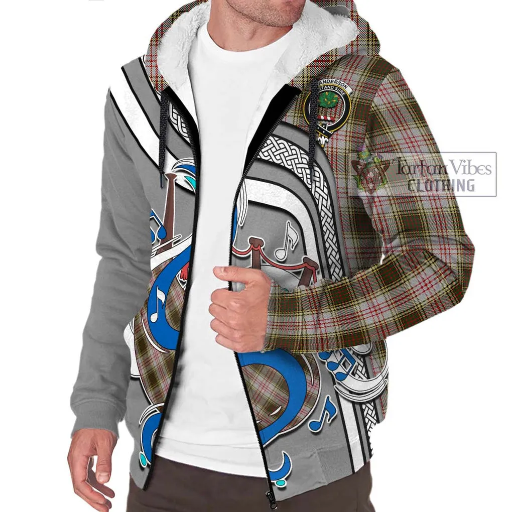 Anderson Dress Tartan Sherpa Hoodie with Epic Bagpipe Style