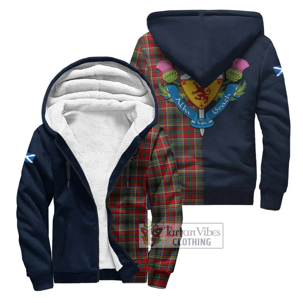 Anderson of Arbrake Tartan Sherpa Hoodie Alba with Scottish Lion Royal Arm Half Style