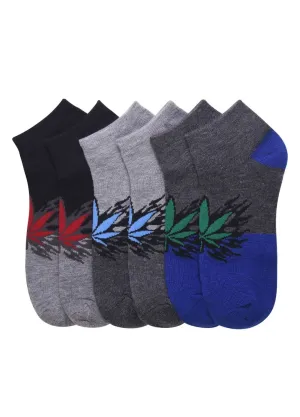 Ankle cut pot leaf socks 3pk