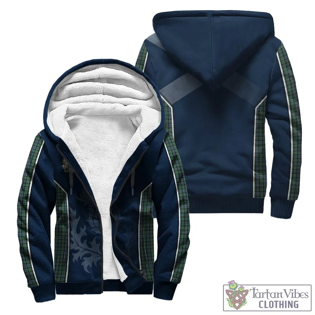 Arbuthnot Tartan Sherpa Hoodie with Family Crest and Scottish Thistle Vibes Sport Style