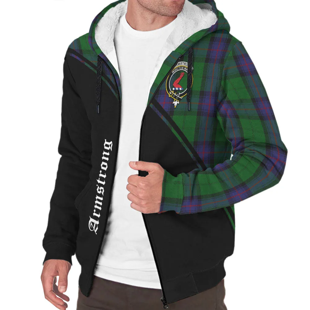 Armstrong Tartan Sherpa Hoodie with Family Crest Curve Style