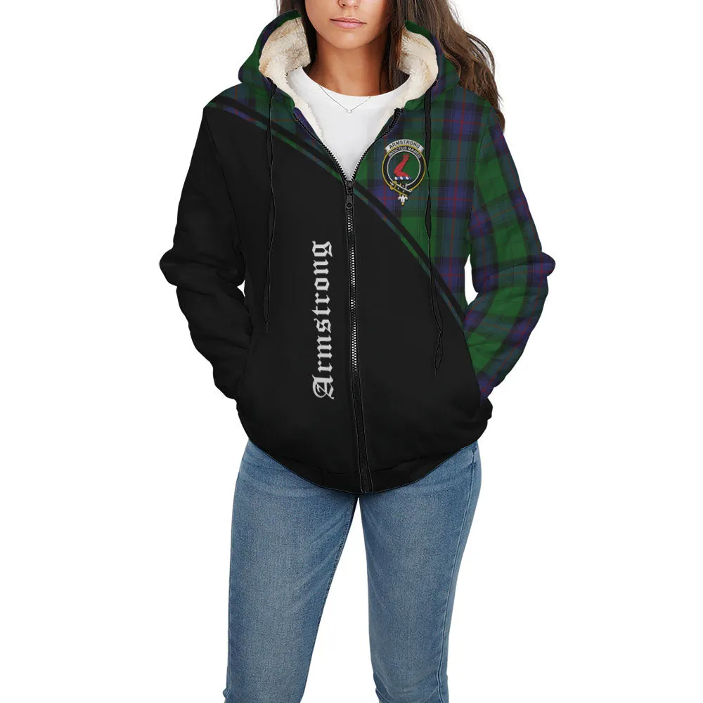 Armstrong Tartan Sherpa Hoodie with Family Crest Curve Style