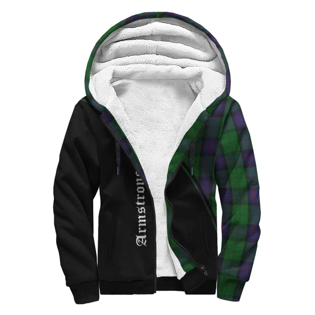 Armstrong Tartan Sherpa Hoodie with Family Crest Curve Style