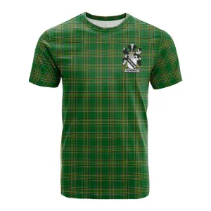 Ashborne Irish Clan Tartan Cotton T-shirt with Coat of Arms