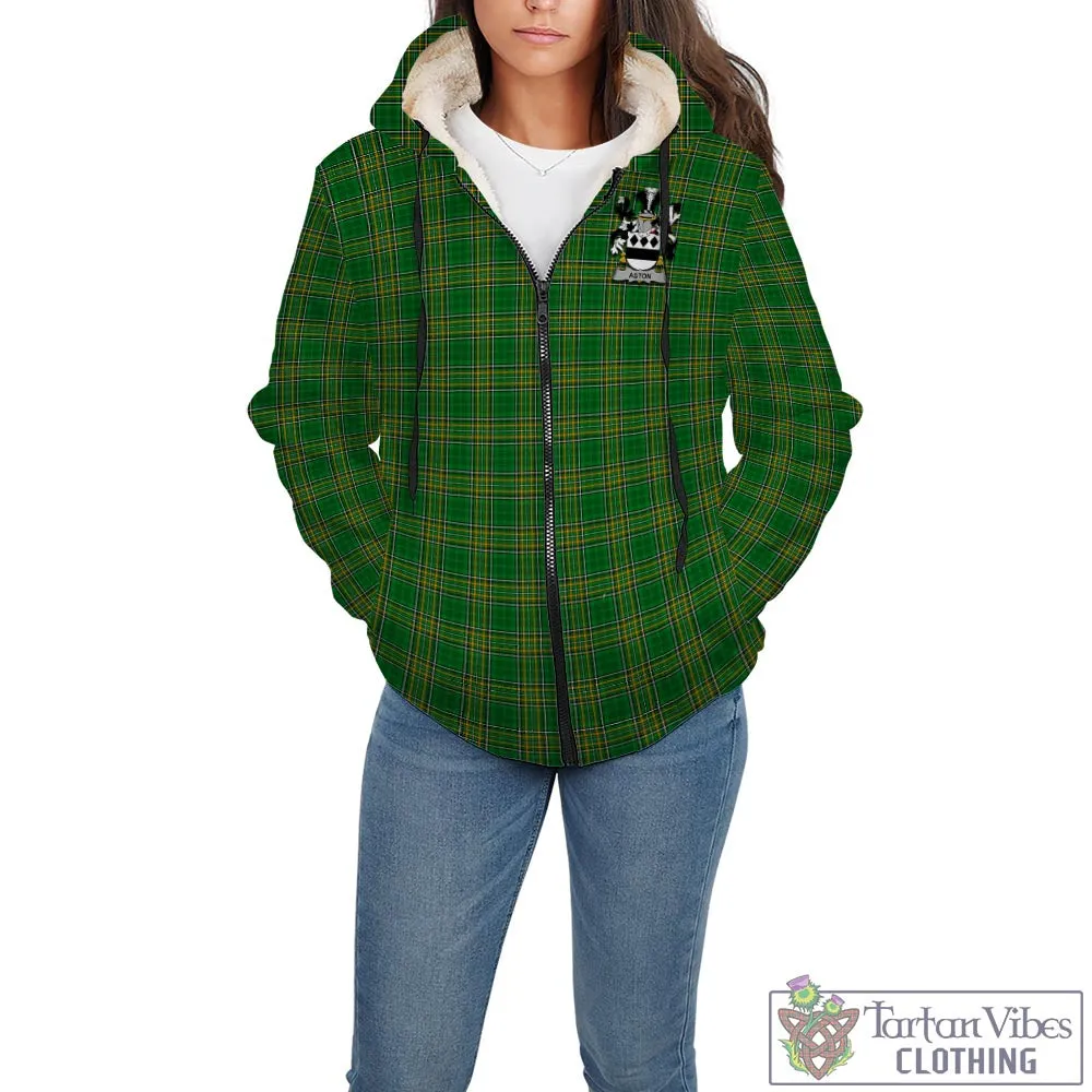 Aston Irish Clan Tartan Sherpa Hoodie with Coat of Arms