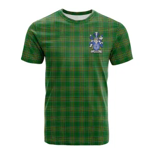 Atkins Irish Clan Tartan Cotton T-shirt with Coat of Arms