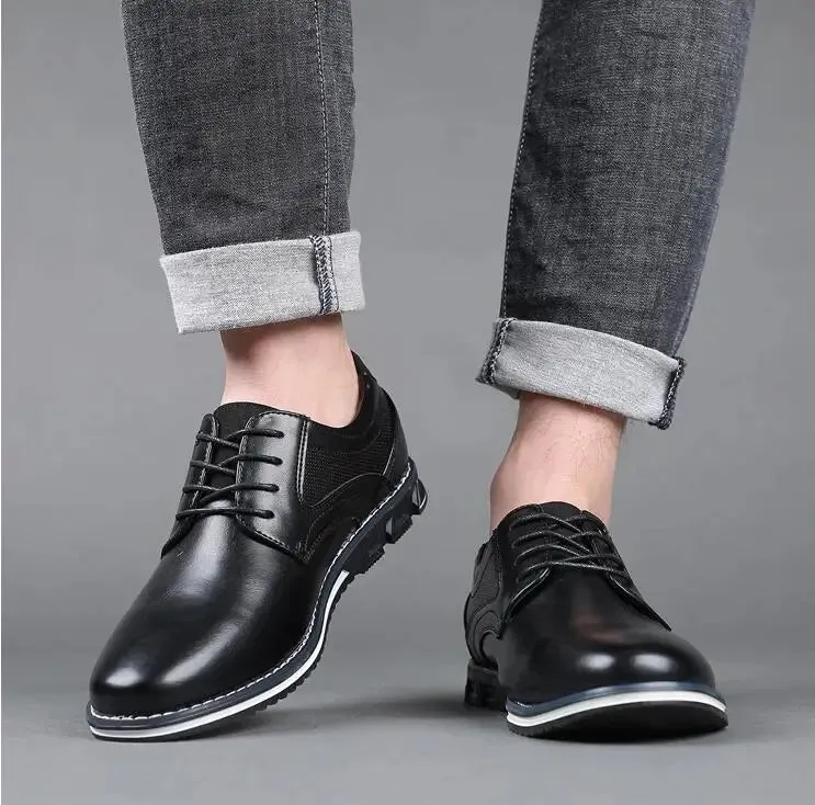 Autumn Trend Lace-Up Sneakers - Casual Business Fashion for Men