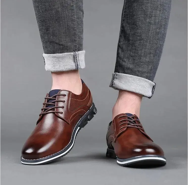 Autumn Trend Lace-Up Sneakers - Casual Business Fashion for Men