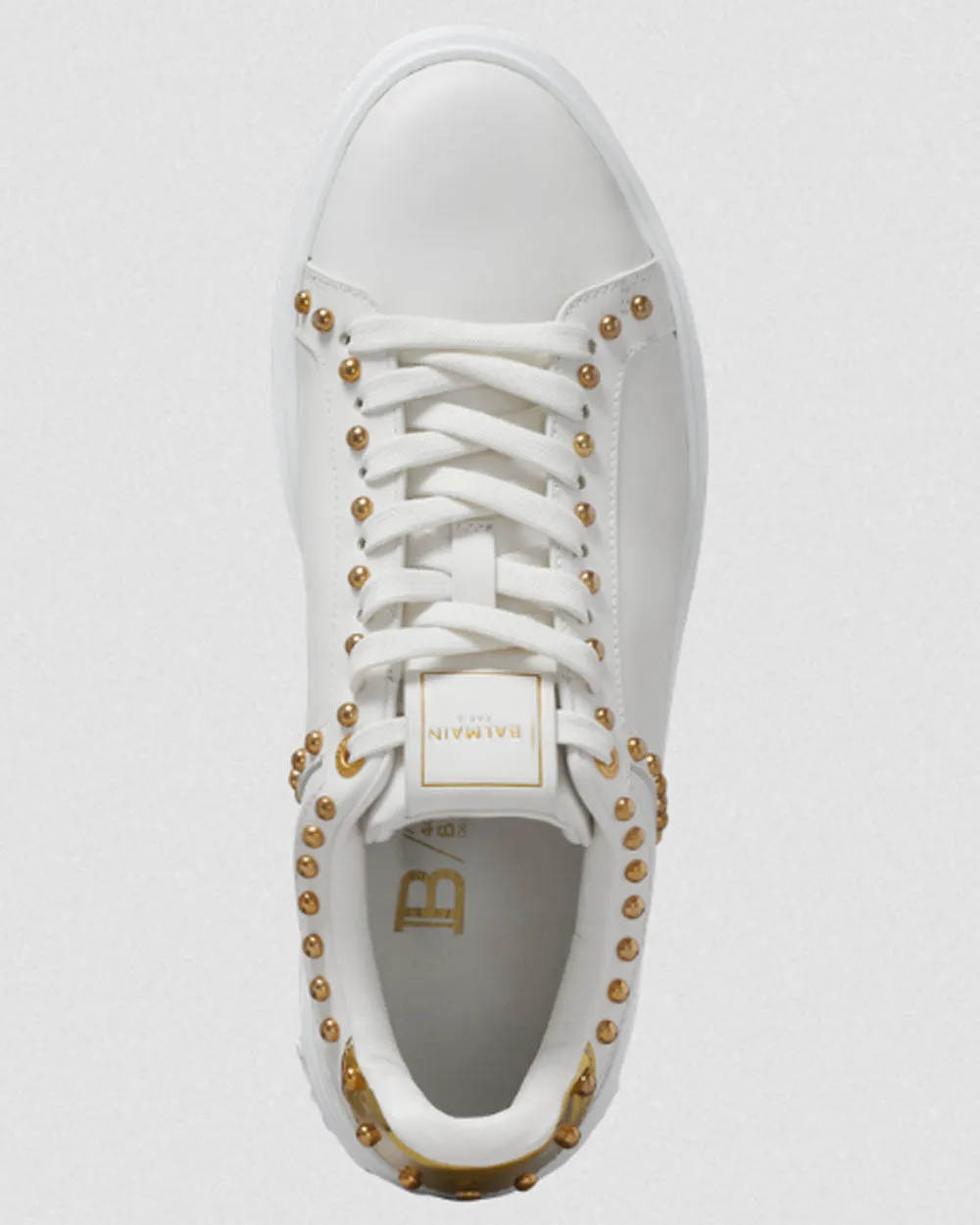 B-Court Studded Leather Sneaker in White