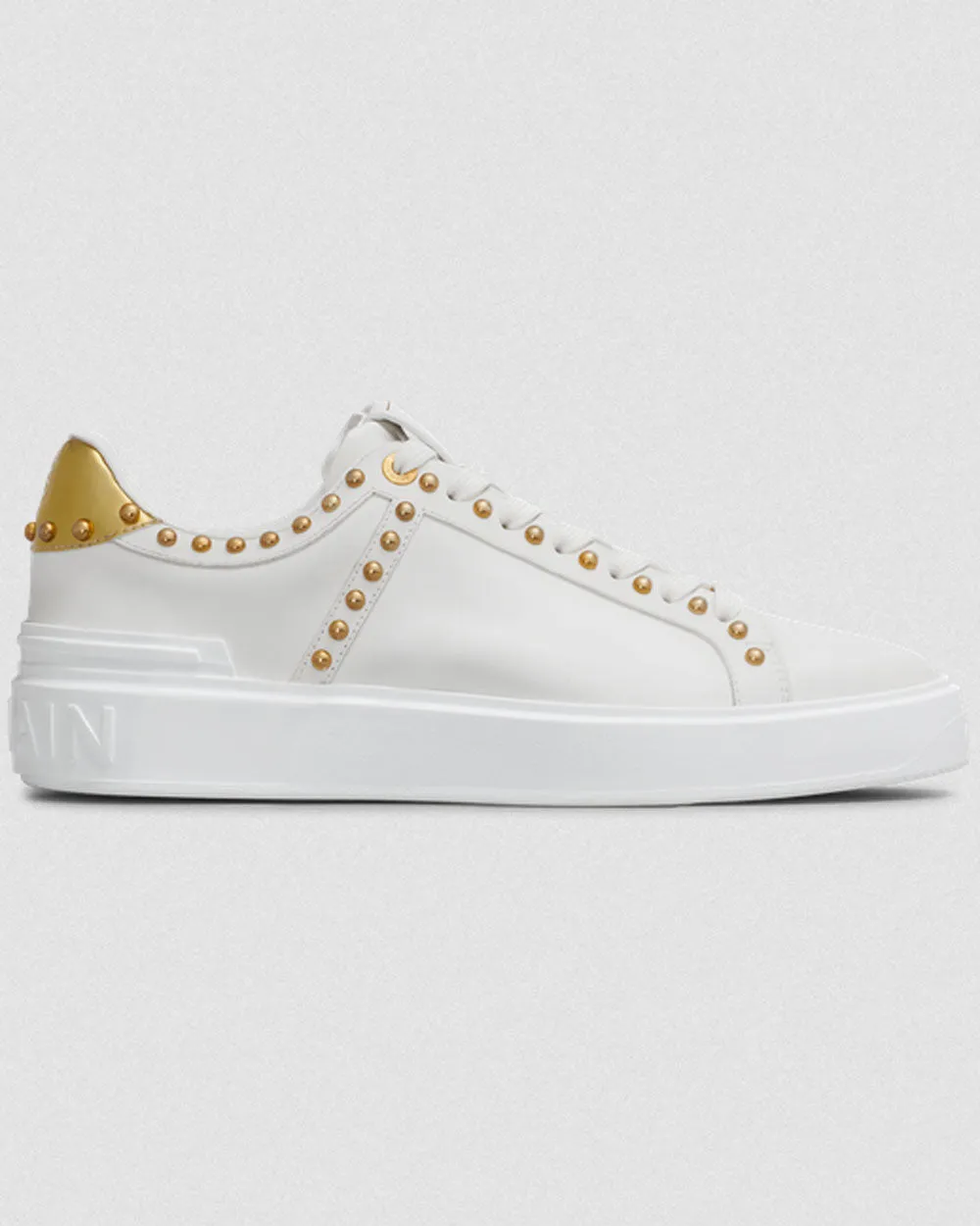 B-Court Studded Leather Sneaker in White