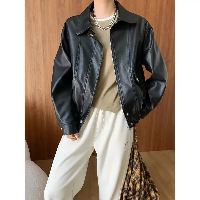 Baggy Oversized Leather Jacket Women