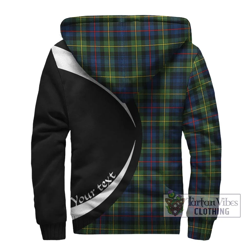 Bailey Modern Tartan Sherpa Hoodie with Family Crest Circle Style