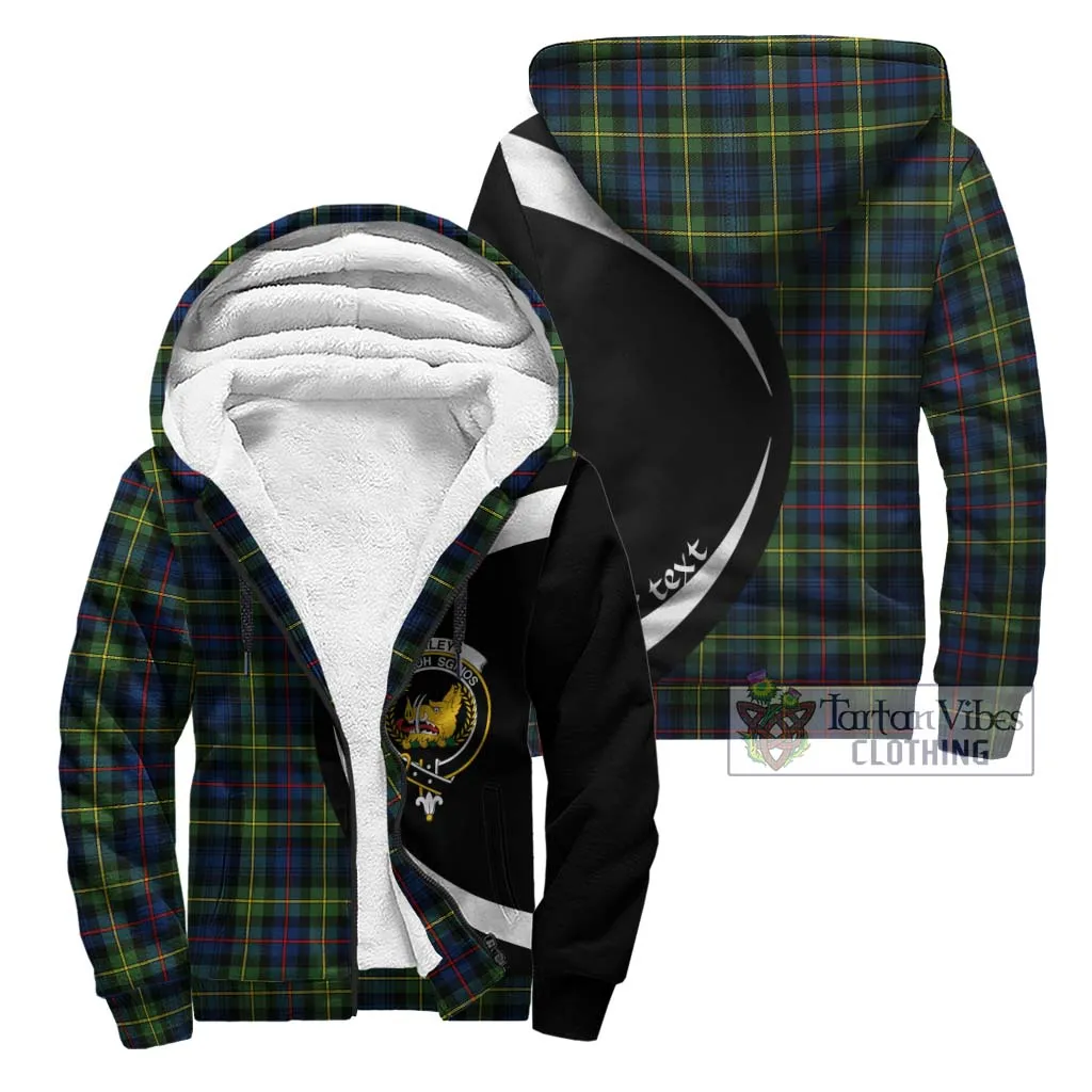 Bailey Modern Tartan Sherpa Hoodie with Family Crest Circle Style