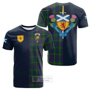 Bailey Tartan Cotton T-shirt Alba with Scottish Lion Royal Arm Half Style