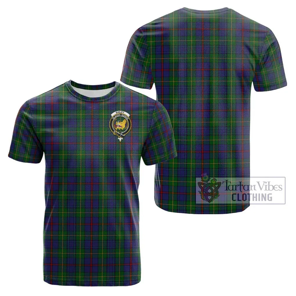 Bailey Tartan Cotton T-Shirt with Family Crest