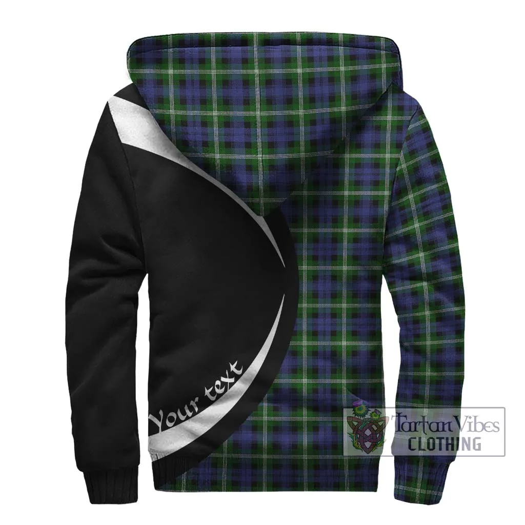 Baillie (Bailey) Tartan Sherpa Hoodie with Family Crest Circle Style