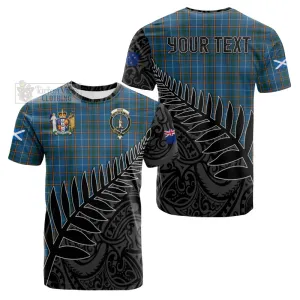 Bain Crest Tartan Cotton T-shirt with New Zealand Silver Fern Half Style