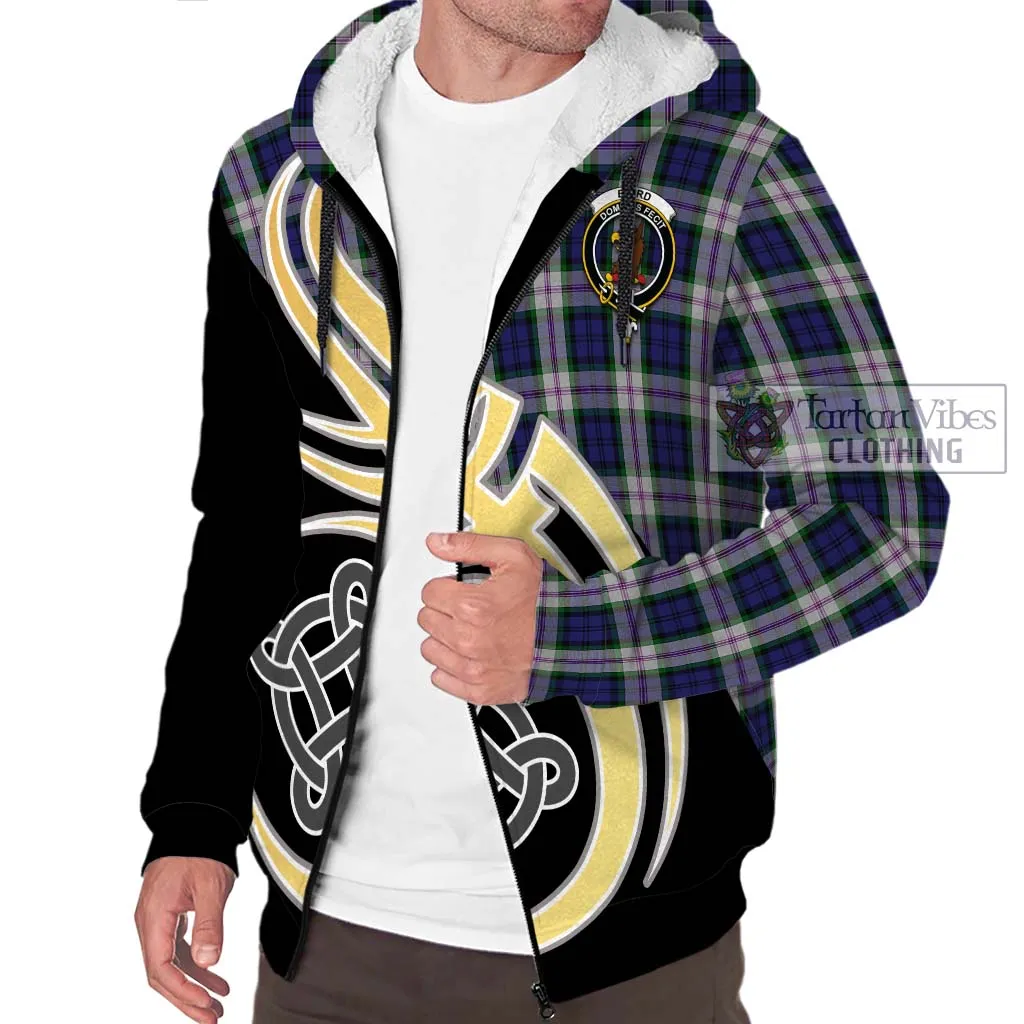 Baird Dress Tartan Sherpa Hoodie with Family Crest and Celtic Symbol Style