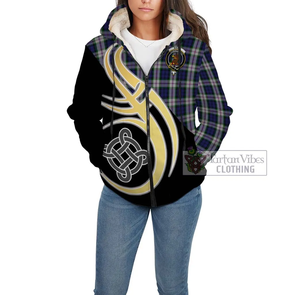 Baird Dress Tartan Sherpa Hoodie with Family Crest and Celtic Symbol Style