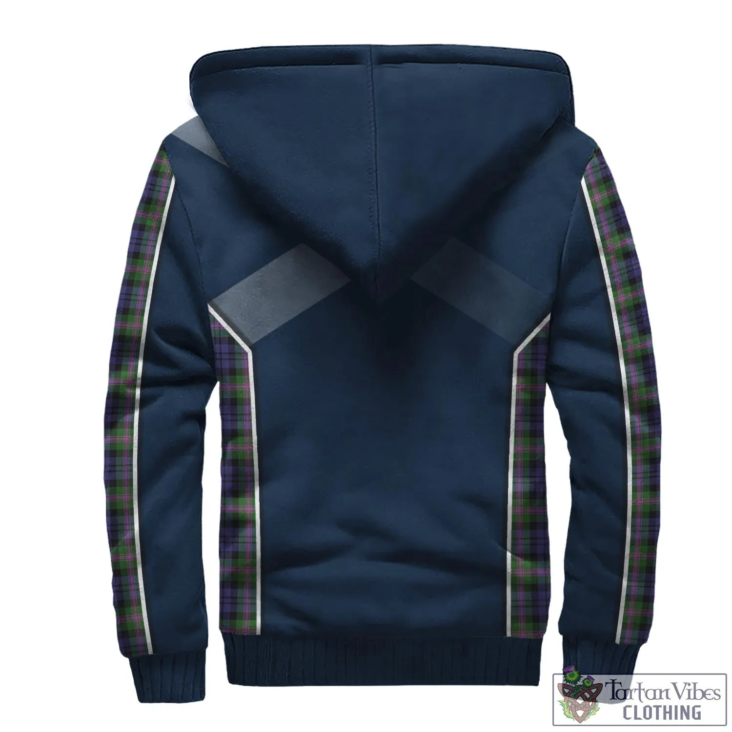 Baird Modern Tartan Sherpa Hoodie with Family Crest and Lion Rampant Vibes Sport Style