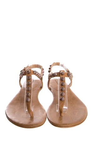 Balenciaga Tan T-Strap Sandals SZ 36