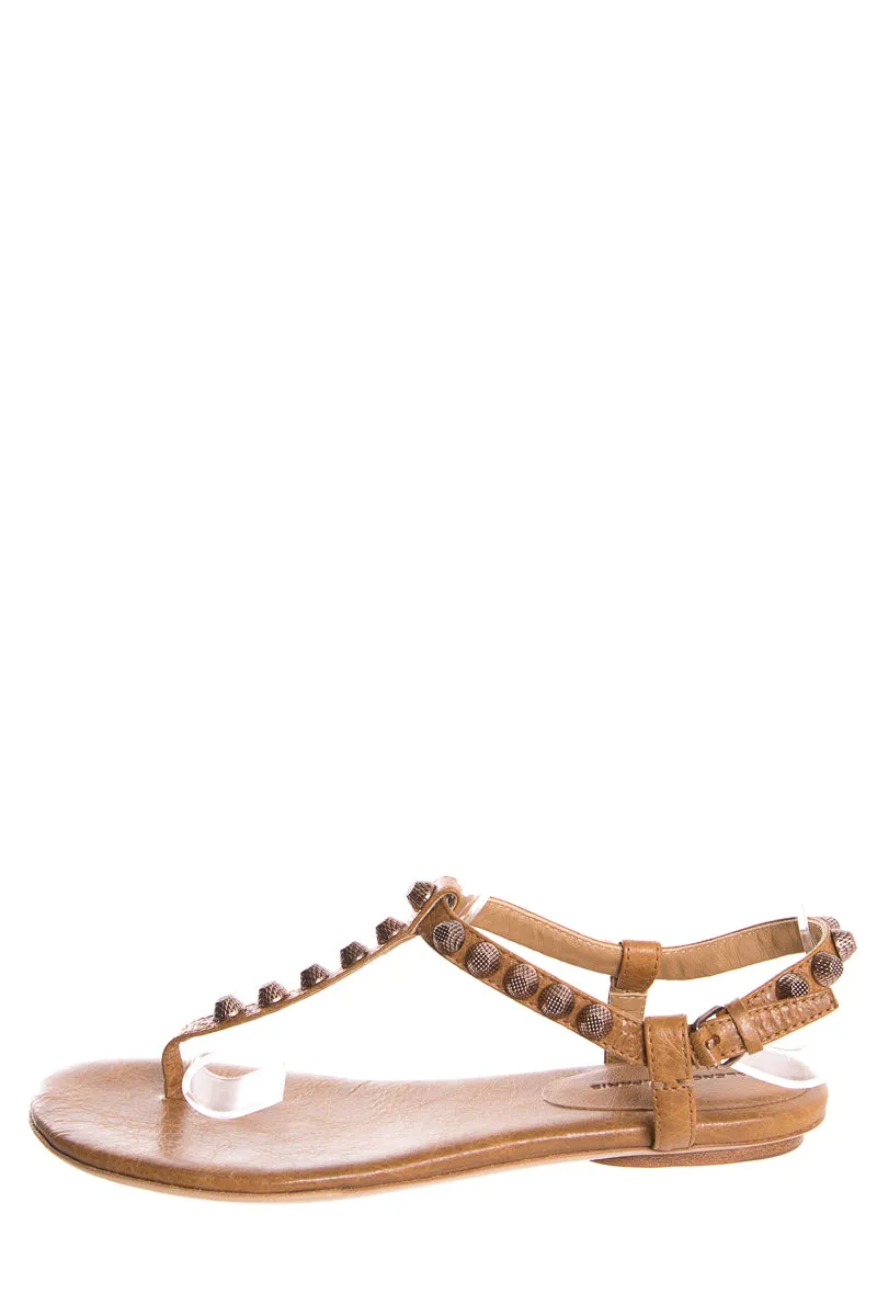 Balenciaga Tan T-Strap Sandals SZ 36