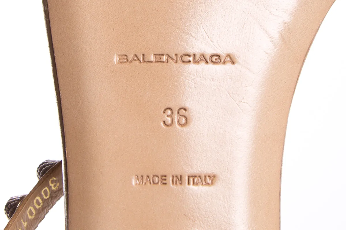 Balenciaga Tan T-Strap Sandals SZ 36