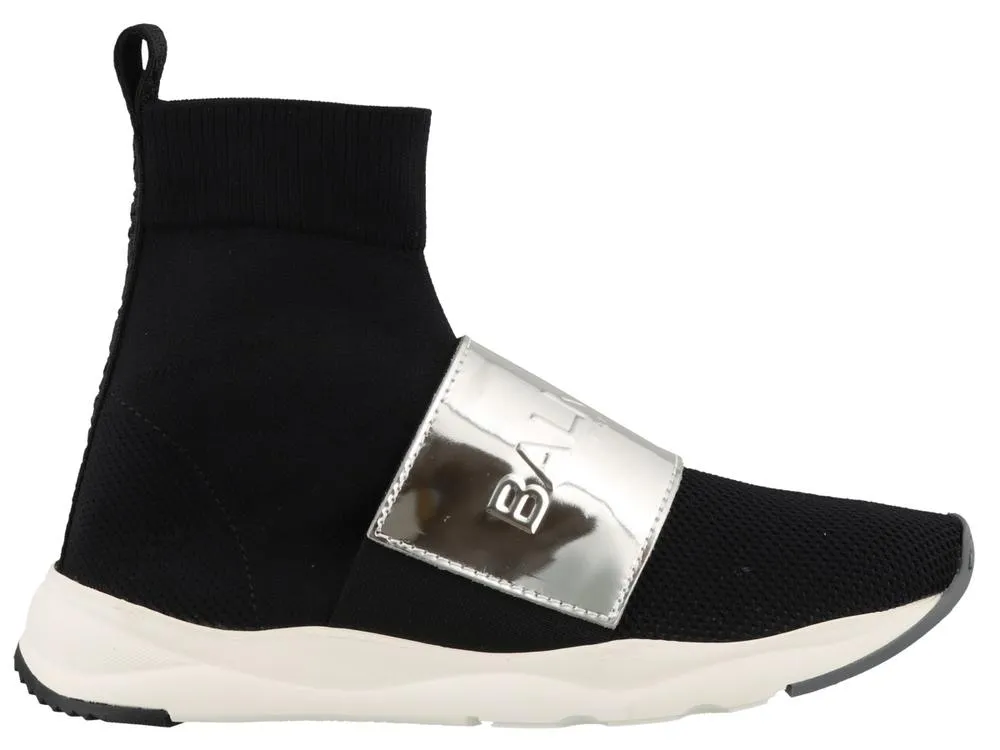 Balmain Logo Plaque Sock Sneakers