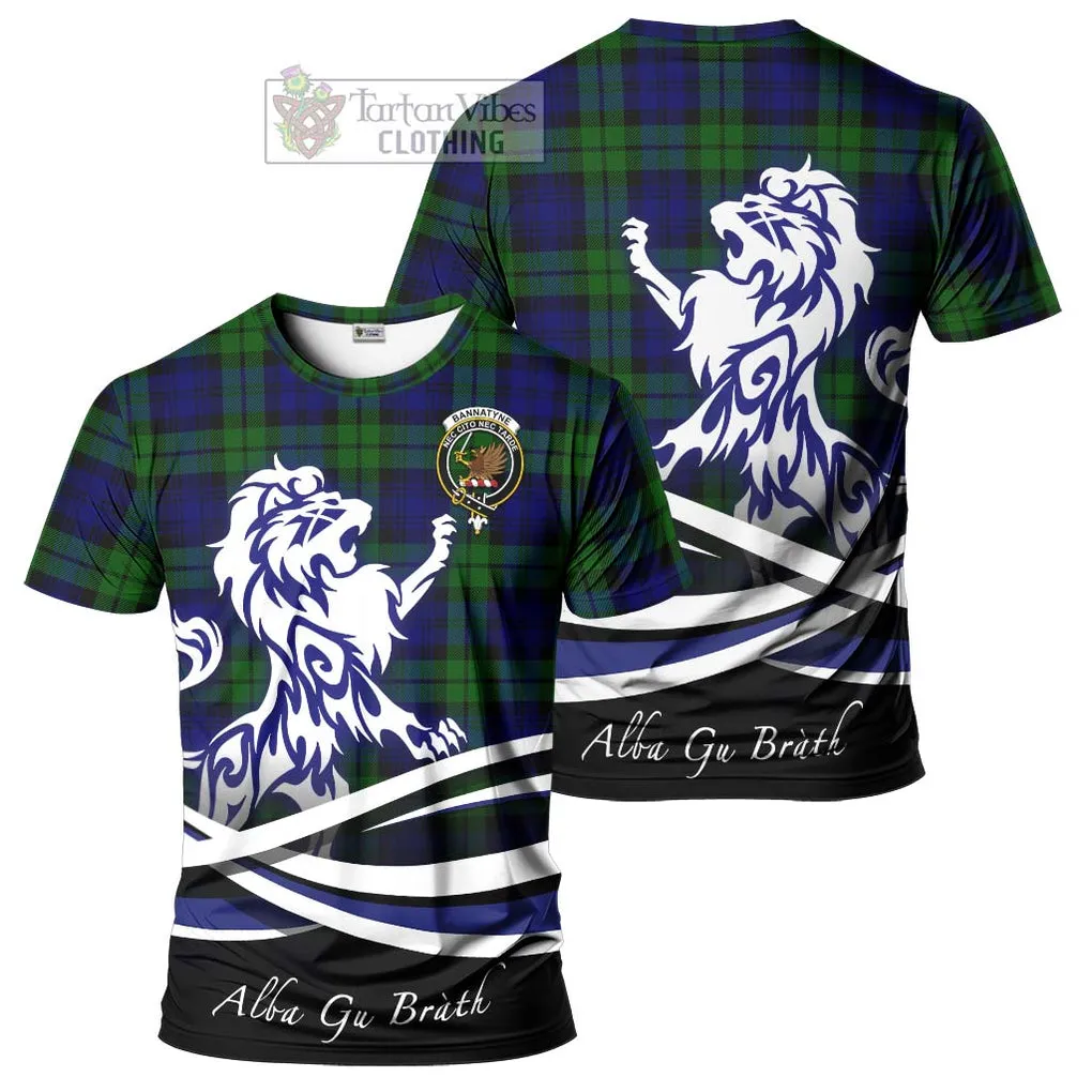 Bannatyne Tartan Cotton T-shirt with Alba Gu Brath Regal Lion Emblem