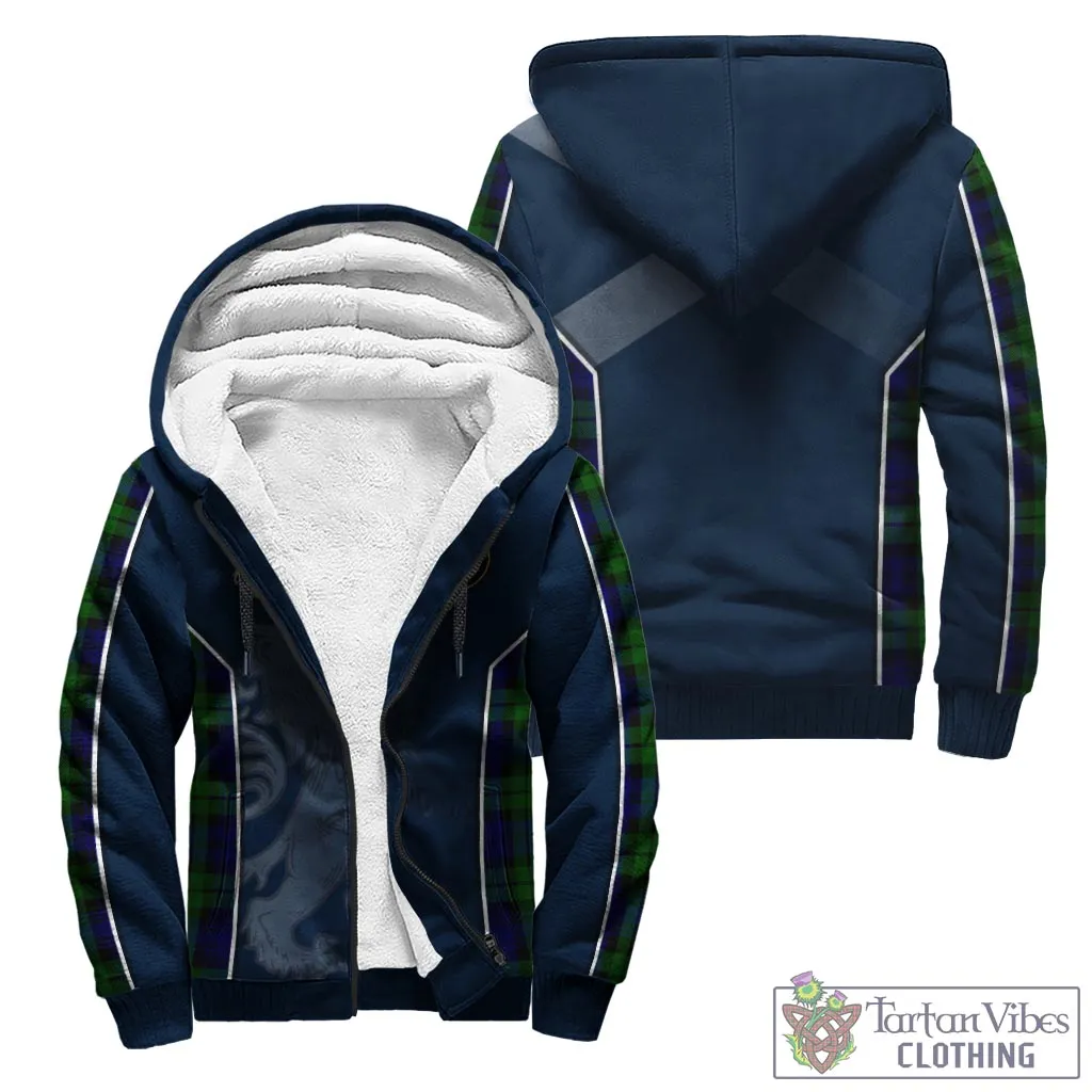 Bannatyne Tartan Sherpa Hoodie with Family Crest and Lion Rampant Vibes Sport Style