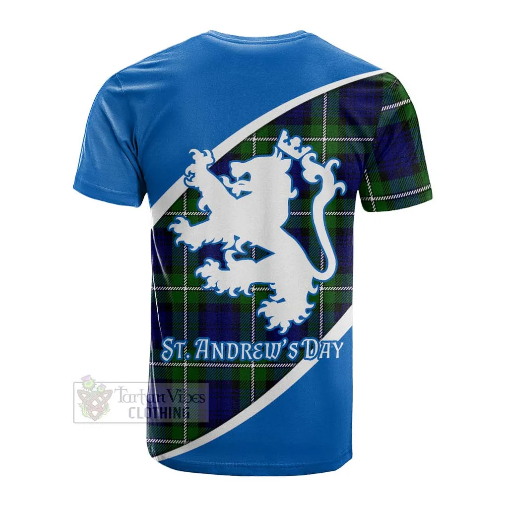 Bannerman Family Crest Tartan Cotton T-shirt Celebrate Saint Andrew's Day in Style