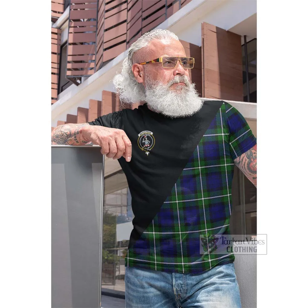 Bannerman Tartan Cotton T-shirt with Family Crest and Military Logo Style