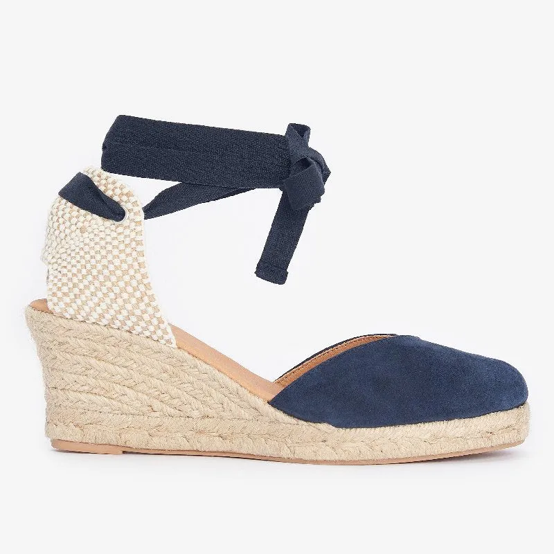 Barbour Juana Espadrille Ladies Wedges - Dark Navy