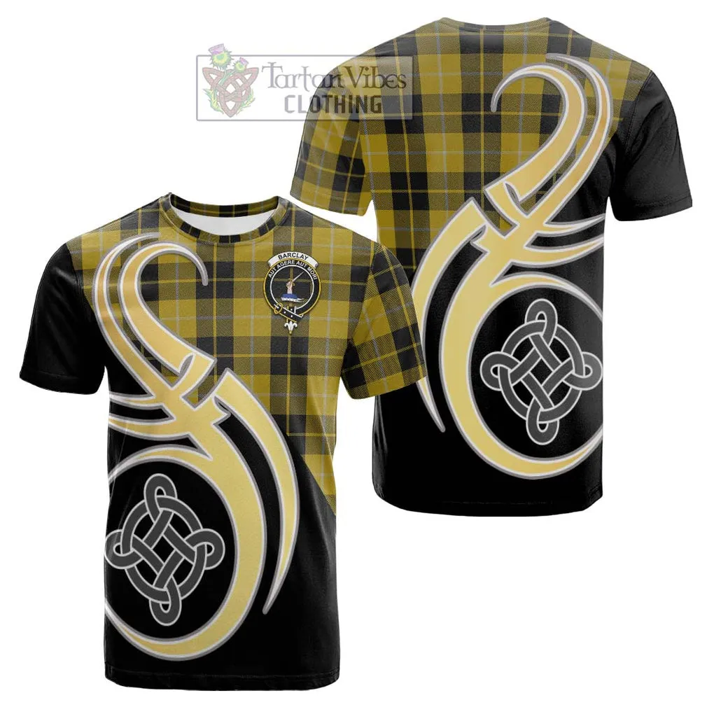 Barclay Dress Tartan Cotton T-shirt with Family Crest and Celtic Symbol Style