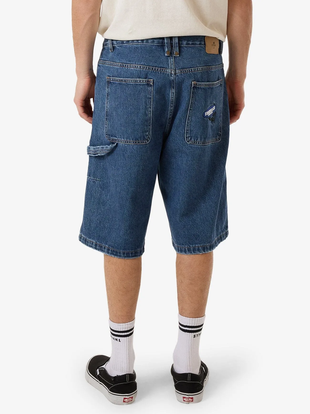 Big Slacker Lifted Embro Denim Short - Rinsed Blues