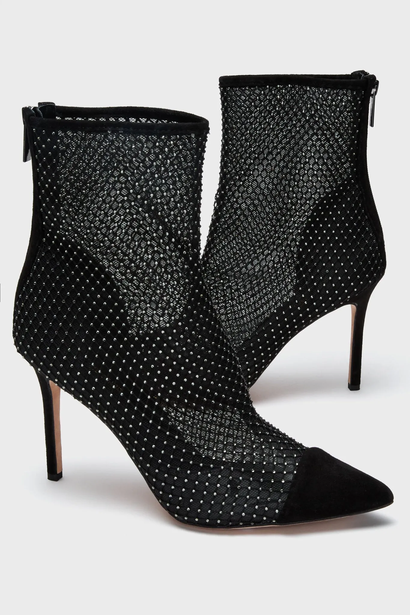 Black Diamond Mesh Lisa Cap Toe Boots