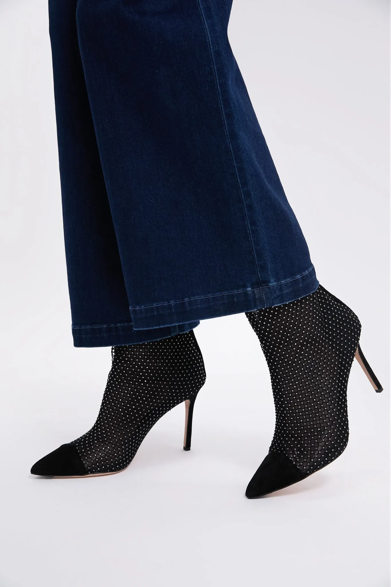 Black Diamond Mesh Lisa Cap Toe Boots