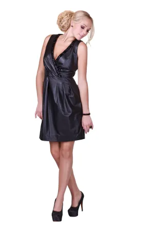 Black Rhinestones Reindeer Leather Dress Limited Edition